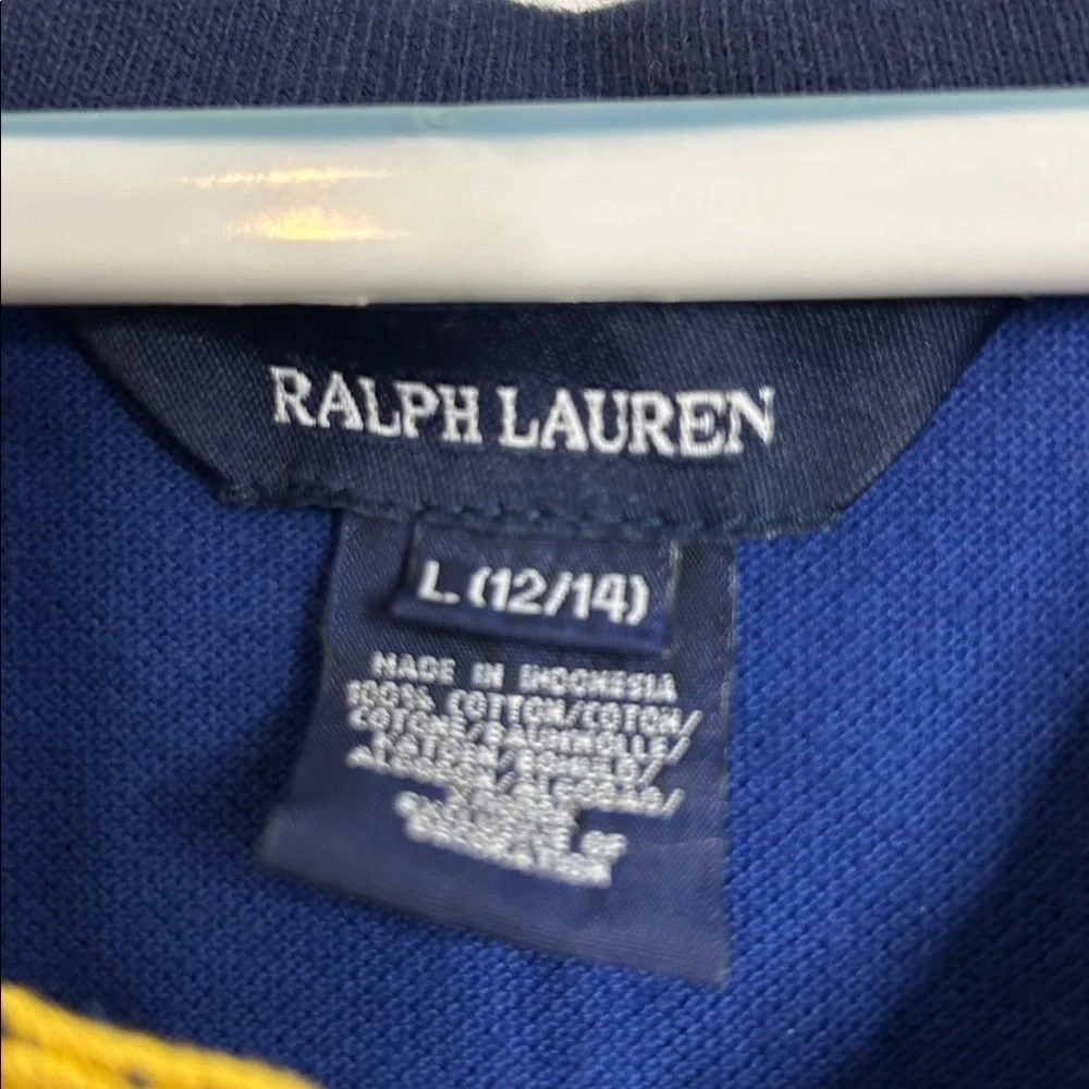 Ralph Lauren Navy & White Polo New L 12/14